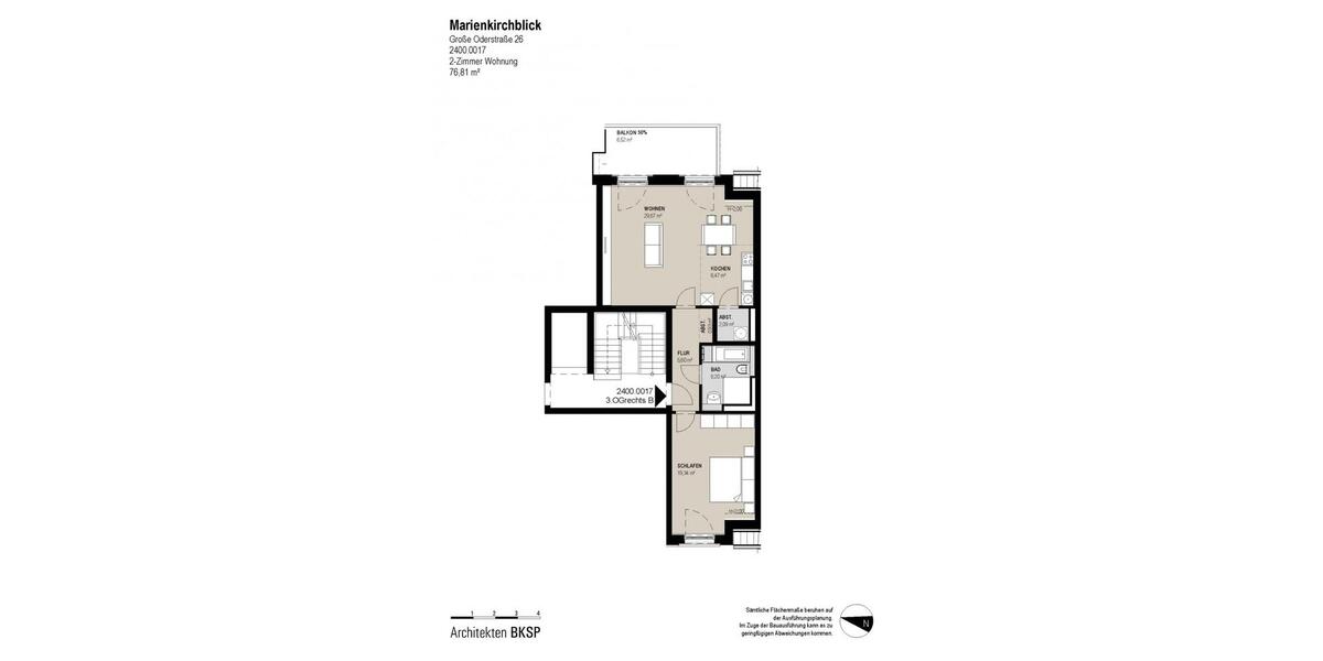 Etagenwohnung Frankfurt (Oder) - 2 Zimmer, 77 m&sup2;, 1.076&euro; | Angebot:25323148