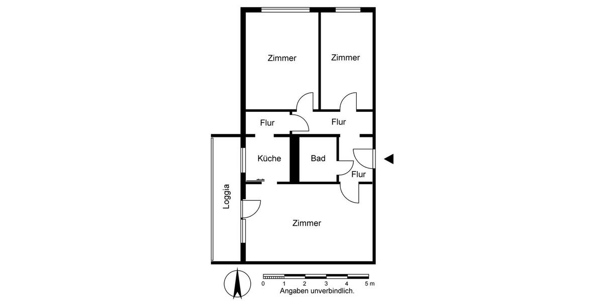 Etagenwohnung Frankfurt (Oder) Beresinchen - 3 Zimmer, 72 m&sup2;, 406&euro; | Angebot:26232588