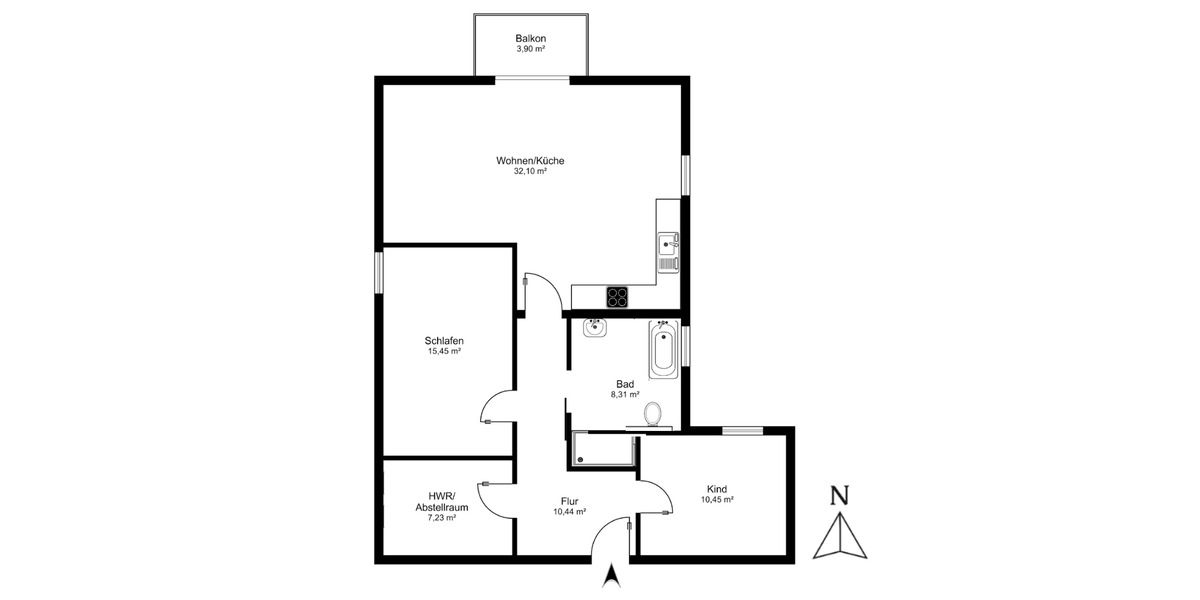 Etagenwohnung Frankfurt (Oder) Frankfurt - 3 Zimmer, 86 m&sup2;, 266.600&euro; | Angebot:25713899