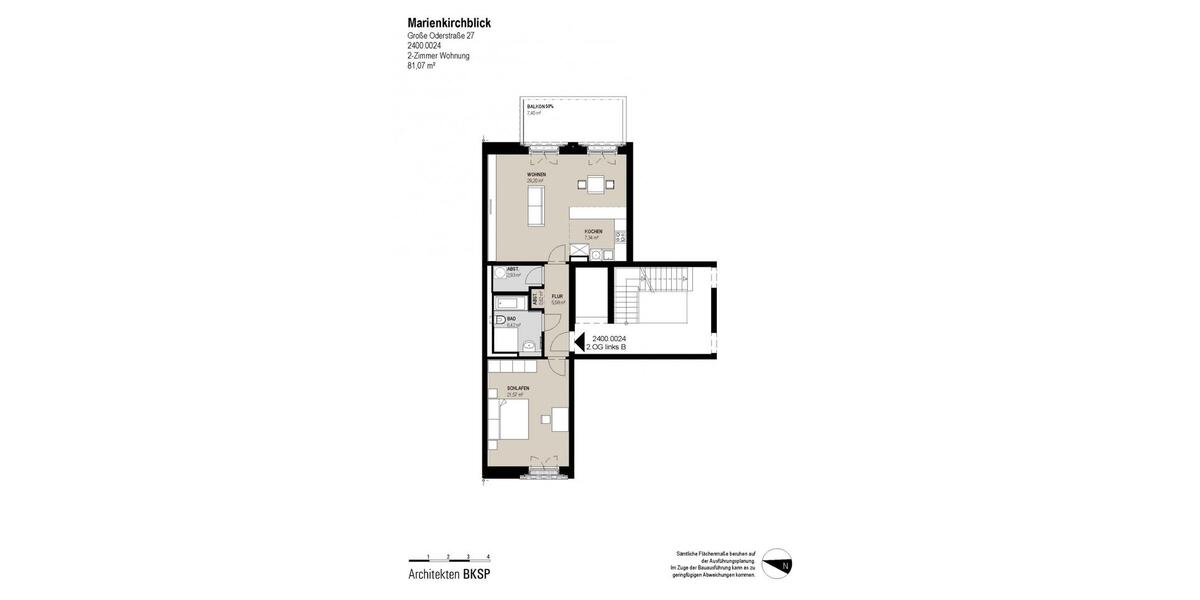 Etagenwohnung Frankfurt (Oder) - 2 Zimmer, 81 m&sup2;, 1.135&euro; | Angebot:25323154