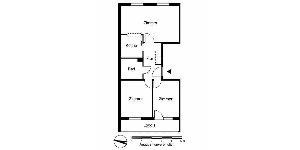 Etagenwohnung Frankfurt (Oder) - 3 Zimmer, 59 m&sup2;, 365&euro; | Angebot:25962669