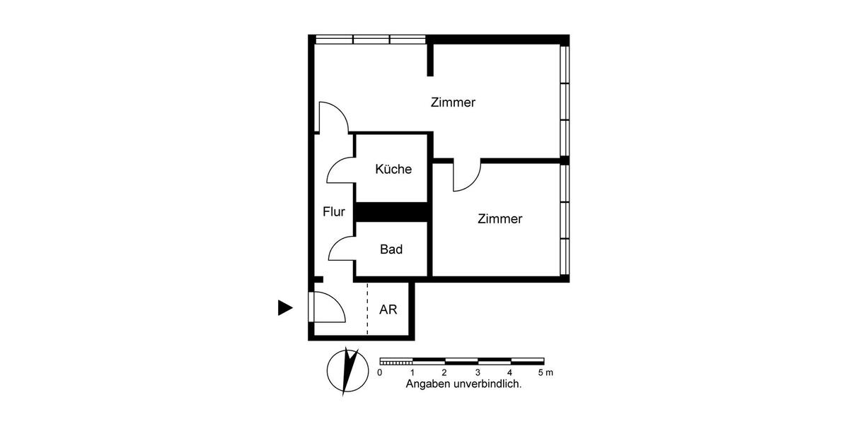 Etagenwohnung Frankfurt (Oder) - 2 Zimmer, 53 m&sup2;, 292&euro; | Angebot:25921387