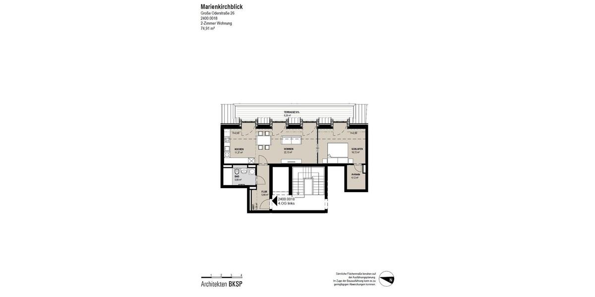 Etagenwohnung Frankfurt (Oder) - 2 Zimmer, 75 m&sup2;, 1.049&euro; | Angebot:24795057