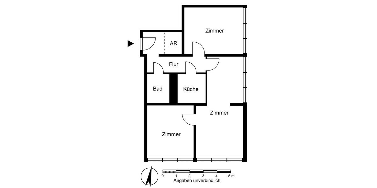 Etagenwohnung Frankfurt (Oder) - 3 Zimmer, 68 m&sup2;, 380&euro; | Angebot:25920197