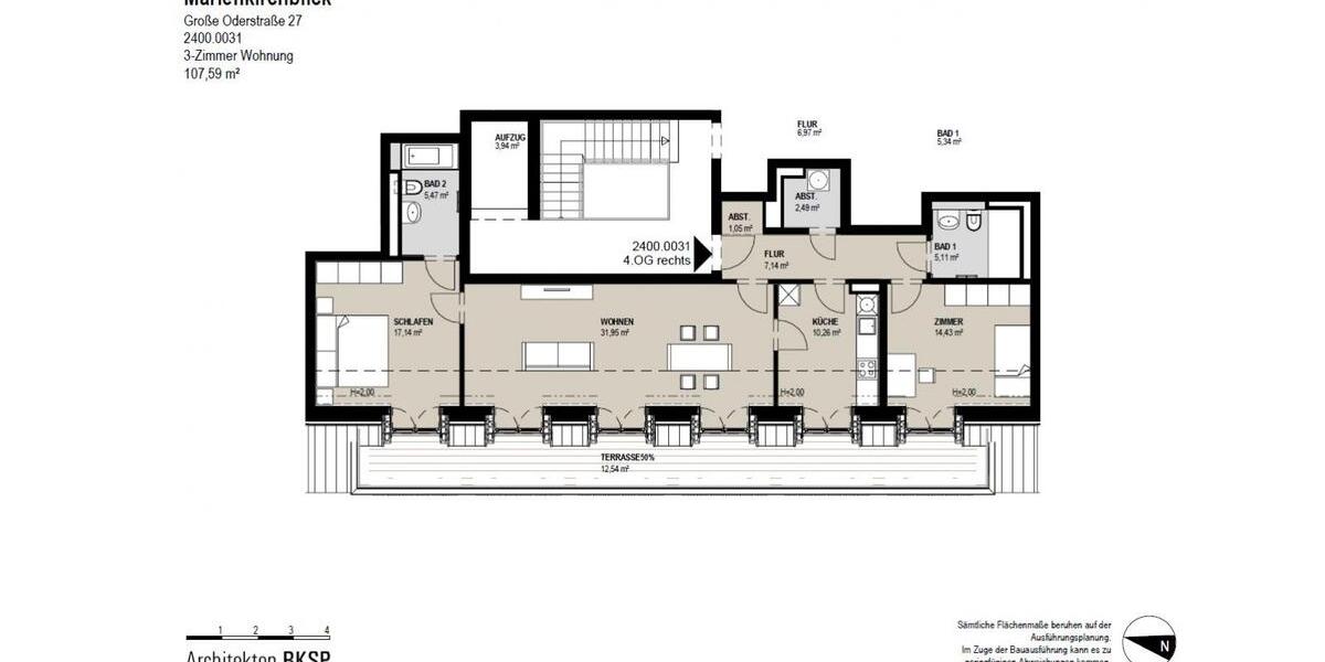 Etagenwohnung Frankfurt (Oder) - 3 Zimmer, 108 m&sup2;, 1.399&euro; | Angebot:25323153