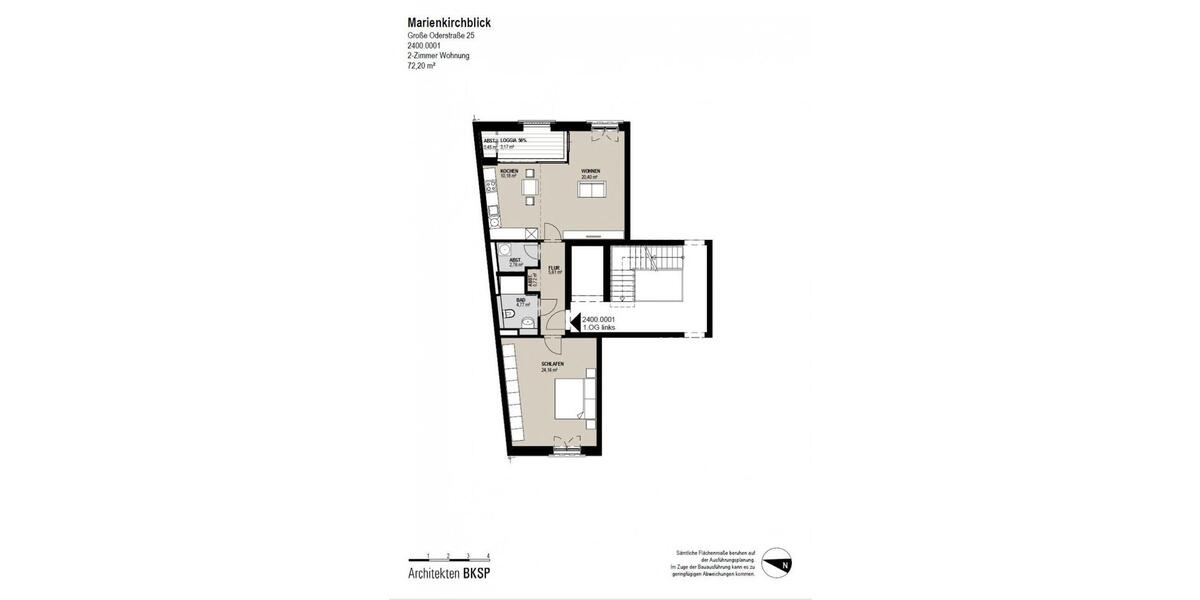 Etagenwohnung Frankfurt (Oder) - 2 Zimmer, 72 m&sup2;, 1.011&euro; | Angebot:25323151