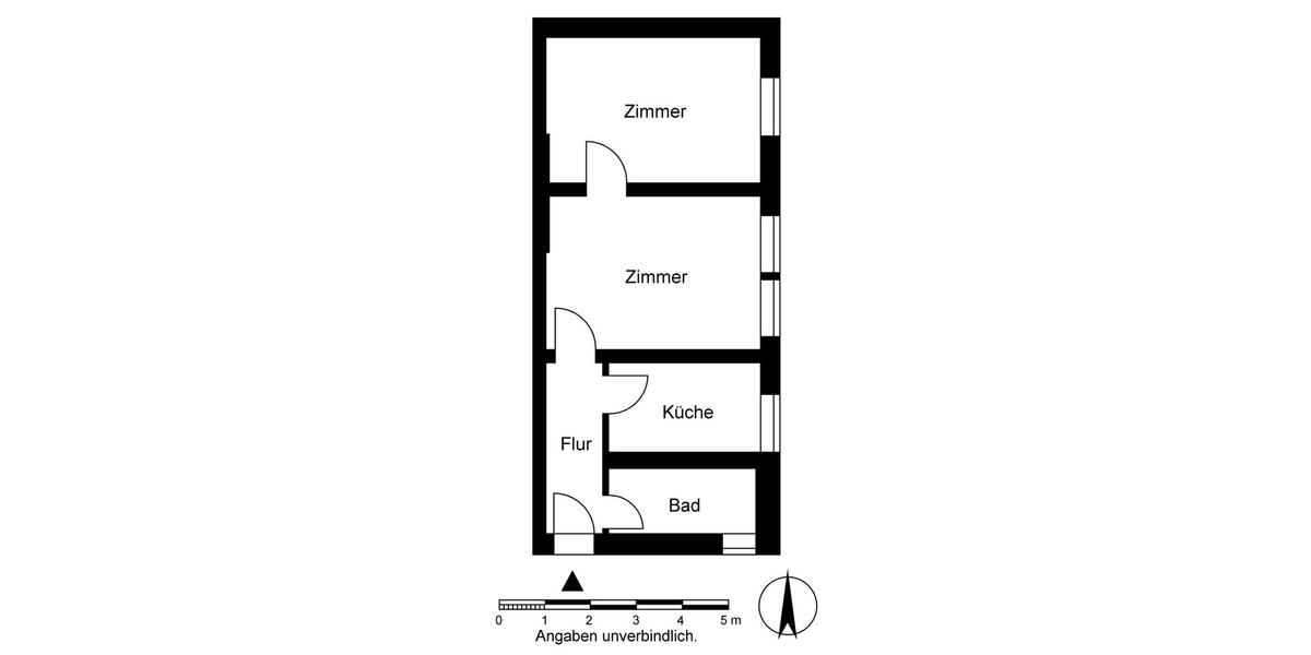 Etagenwohnung Frankfurt (Oder) - 2 Zimmer, 47 m&sup2;, 365&euro; | Angebot:25959225