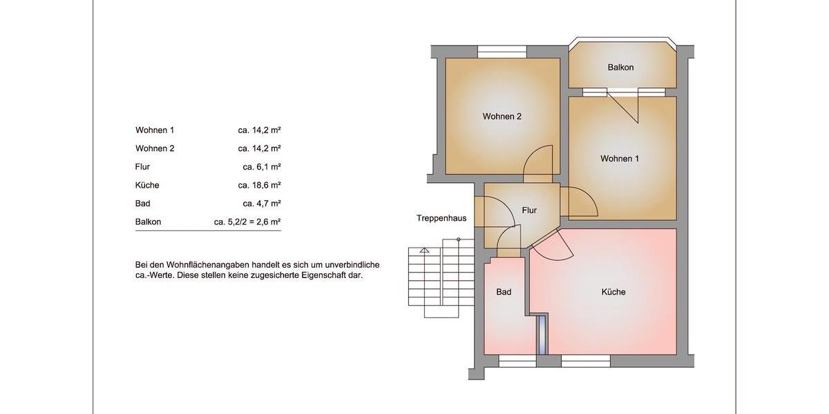 Etagenwohnung Frankfurt (Oder) Booßen - 2 Zimmer, 59 m&sup2;, 505&euro; | Angebot:25996318