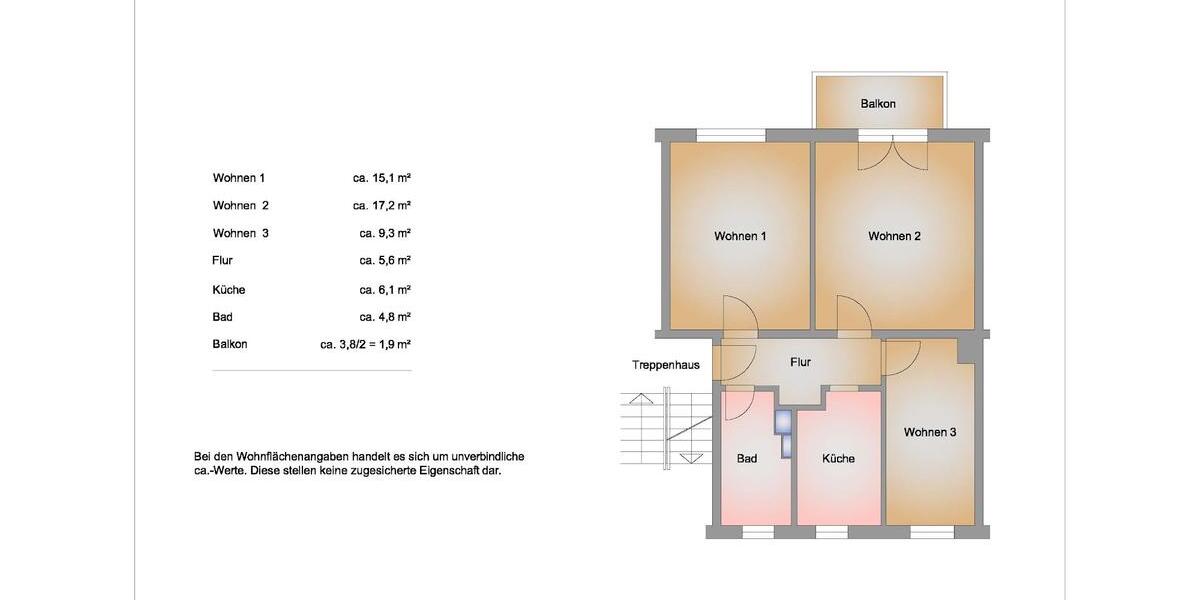 Etagenwohnung Jacobsdorf - 3 Zimmer, 61 m&sup2;, 455&euro; | Angebot:24763277