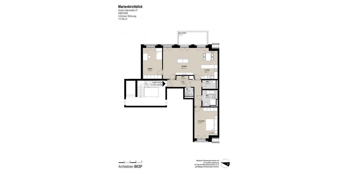 Etagenwohnung Frankfurt (Oder) - 3 Zimmer, 118 m&sup2;, 1.529&euro; | Angebot:25323152