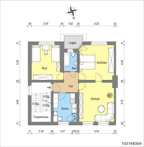 Etagenwohnung Frankfurt (Oder) Frankfurt - 3 Zimmer, 73 m&sup2;, 560&euro; | Angebot:25741225