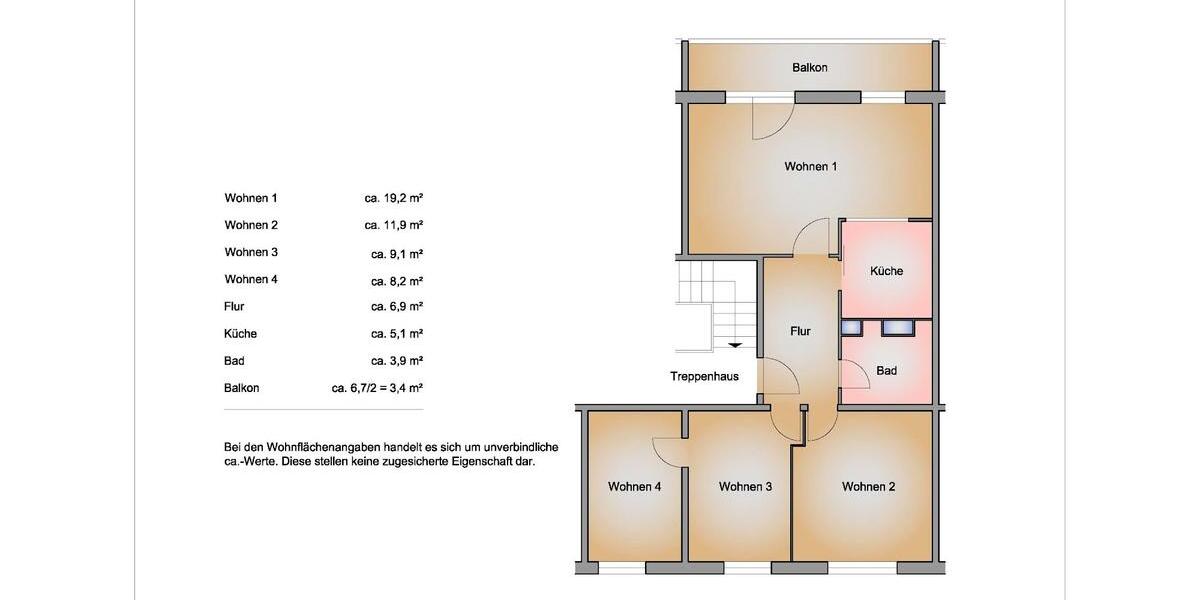Etagenwohnung Jacobsdorf - 4 Zimmer, 66 m&sup2;, 390&euro; | Angebot:26346999