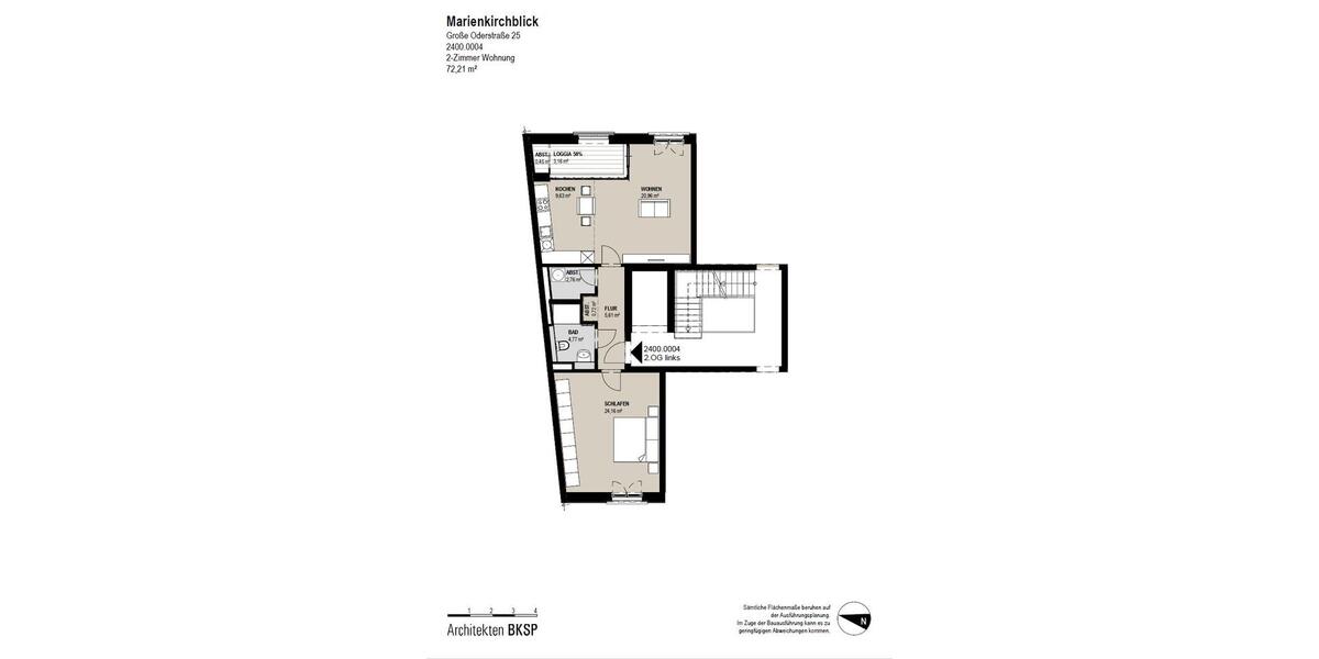 Etagenwohnung Frankfurt (Oder) - 2 Zimmer, 72 m&sup2;, 1.011&euro; | Angebot:25323142