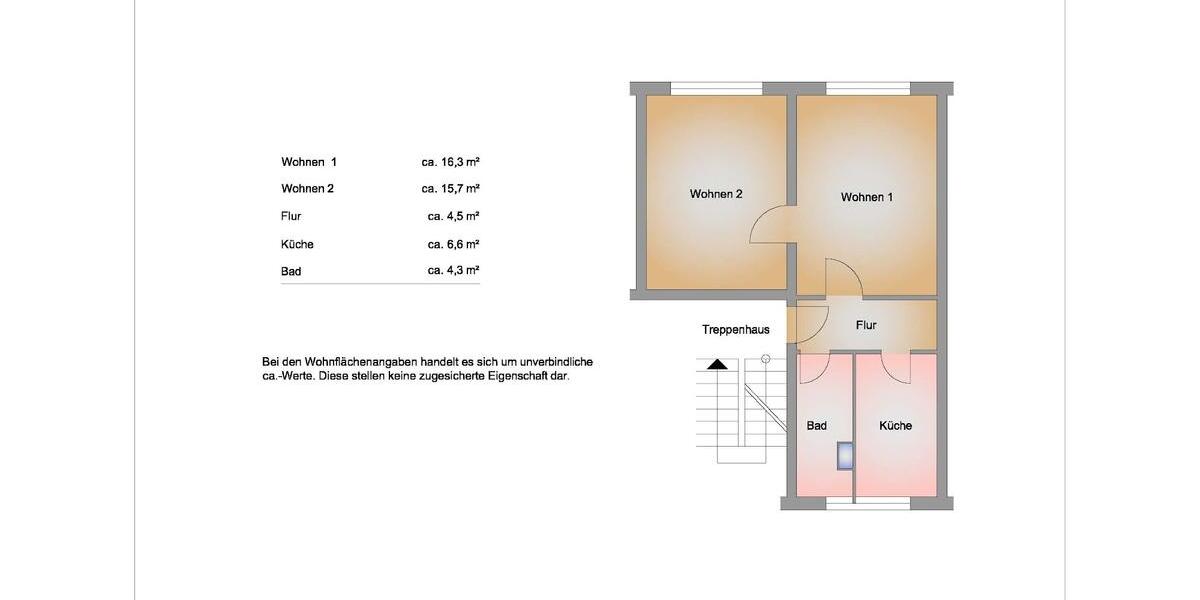 Etagenwohnung Frankfurt (Oder) - 2 Zimmer, 47 m&sup2;, 399&euro; | Angebot:26278676