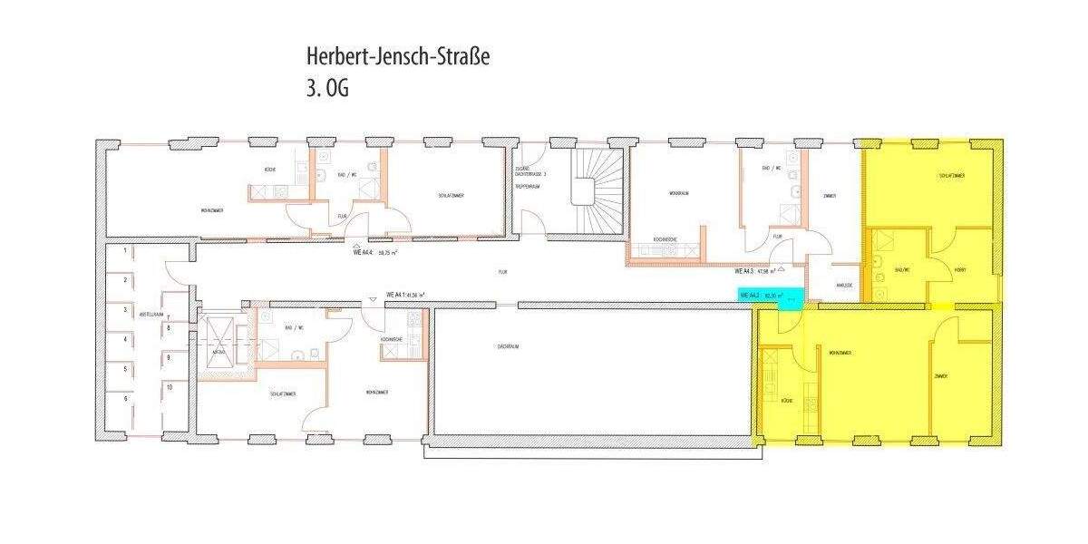 Etagenwohnung Frankfurt (Oder) Frankfurt - 3 Zimmer, 82 m&sup2;, 865&euro; | Angebot:25672162