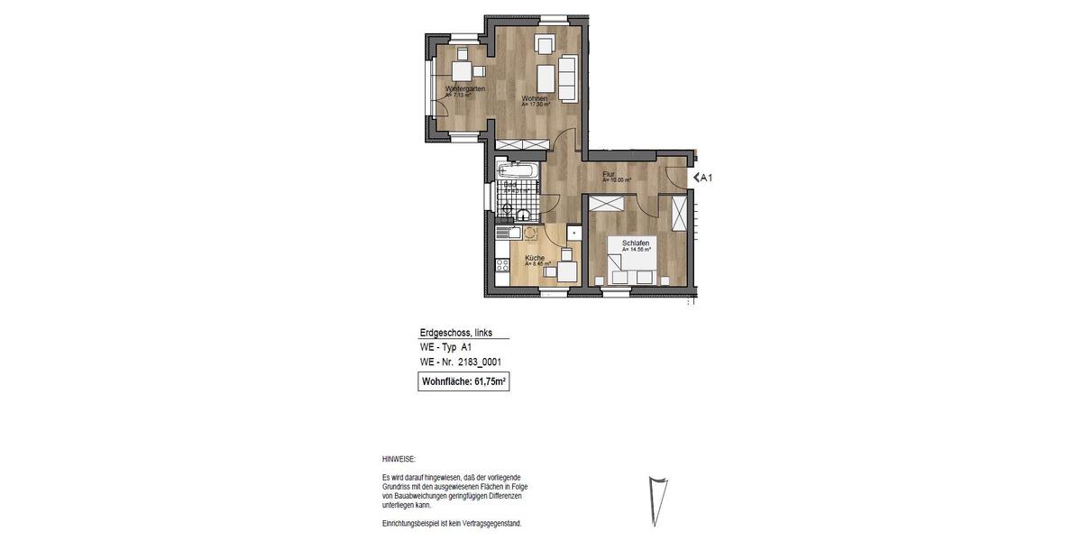Erdgeschoßwohnung Frankfurt (Oder) - 2 Zimmer, 63 m&sup2;, 352&euro; | Angebot:25959218