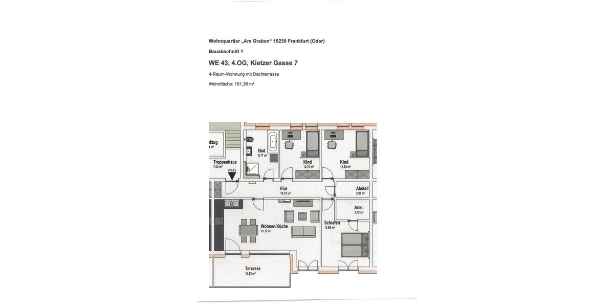 Etagenwohnung Frankfurt (Oder) - 4 Zimmer, 101 m&sup2;, 374.000&euro; | Angebot:26089054