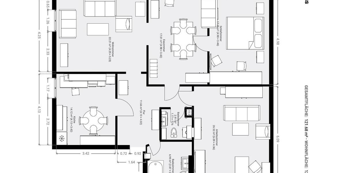 Hochparterre Frankfurt (Oder) - 4 Zimmer, 121 m&sup2;, 295.000&euro; | Angebot:25929448