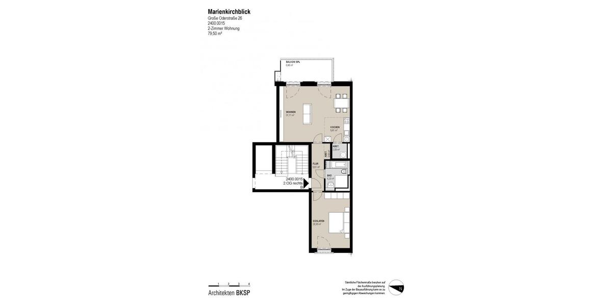 Etagenwohnung Frankfurt (Oder) - 2 Zimmer, 80 m&sup2;, 1.113&euro; | Angebot:25323146