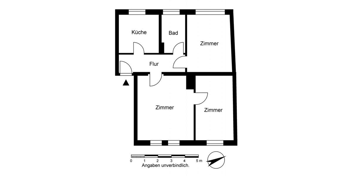 Etagenwohnung Frankfurt (Oder) Beresinchen - 3 Zimmer, 65 m&sup2;, 506&euro; | Angebot:25413084