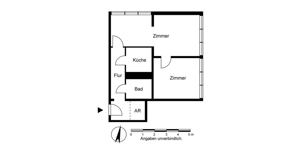 Etagenwohnung Frankfurt (Oder) - 2 Zimmer, 53 m&sup2;, 292&euro; | Angebot:25920198